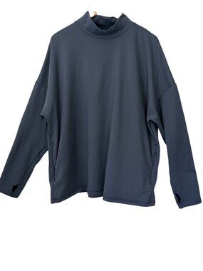 Sweaty Betty Eco Therma Mock Neck Running Sweatshirt Charcoal Gray Size XXL US16